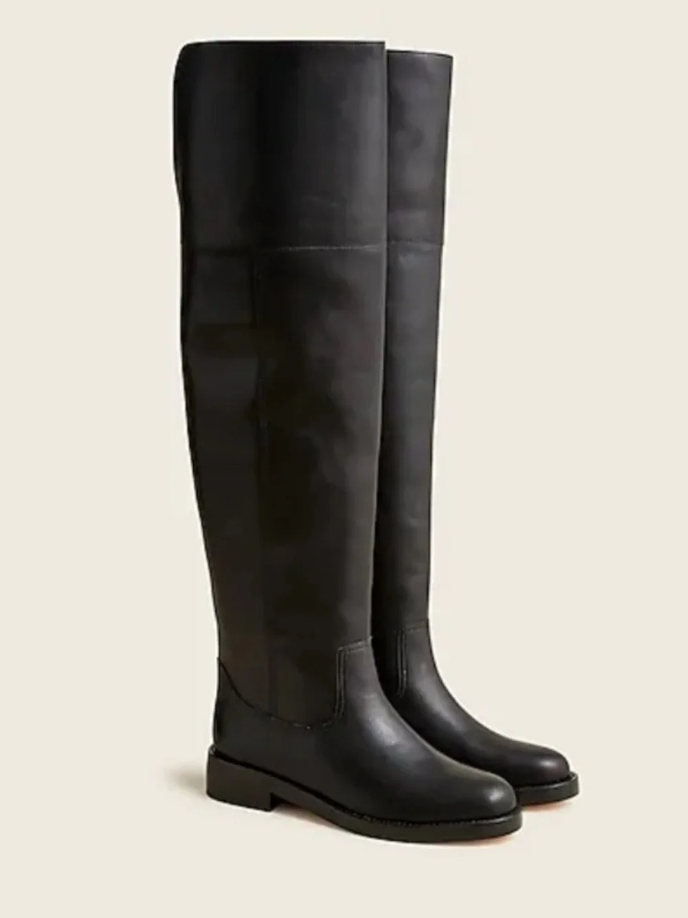 J. Crew Black Over-the-Knee Leather Boots